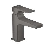 hansgrohe Metropol 32500340 - Grifo monomando para lavabo (100 mm, con palanca para lavabo, con desagüe push-abierto), color negro y cromado