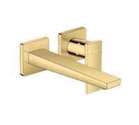 Hansgrohe Metropol Grifo monomando de lavabo empotrado con manecilla plana caño 22,5 cm, color oro pulido, 32526990