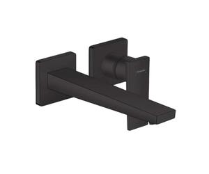 Hansgrohe Metropol Grifo monomando de lavabo empotrado con manecilla plana caño 22,5 cm, negro mate, 32526670