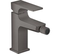 mezclador monomando de bidé Metropol de hansgrohe, manija de palanca, juego de desagüe con apertura a presión, chorro laminar, 32520340, Color: Cromo negro cepillado