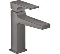 hansgrohe Metropol mezclador monomando de lavabo 110, con manija de palanca, con residuos de apertura rápida, proyección de 135mm, 32507340, Color: Negro Cepillado