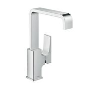 mezclador monomando de lavabo hansgrohe Metropol 230, manija de palanca, desagüe con apertura por empuje, proyección 165mm, 32511000, Color: cromado