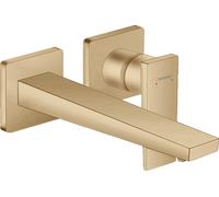 Mezclador monomando de lavabo oculto hansgrohe Metropol, manija de palanca, proyección de 225 mm, montaje en la pared, 32526140, Color: bronce cepillado