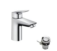 hansgrohe MyCube Grifo Monomando de Lavabo L con Vaciador Automático, Cromo, 71011000