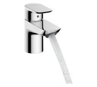 hansgrohe Neovis Q - grifo lavabo con vaciador Push-Open, grifo monomando lavabo, altura del caño 63 mm, cantidad de caudal 5 l/min (EcoSmart), cromo, 71346000
