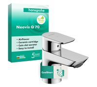 hansgrohe Neovis Q Mezclador monomando de lavabo 70 CoolStart, sin desagüe automático, cromo, 71351000