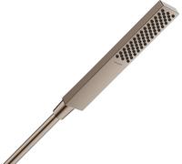 hansgrohe Pulsify E - ducha de mano ahorro de agua 9 l/min (EcoSmart), alcachofa de ducha con1 tipo de chorro, cabezal de ducha rectangular (100 x 25mm), sistema antical, bronce cepillado, 24320140