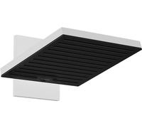 hansgrohe Pulsify E, rociador de ducha ahorro de agua 9 l/min (EcoSmart) con conexión a pared, ducha fija rectangular, cabezal de ducha lluvia con 2 tipos de chorro, con sistema antical, blanco mate