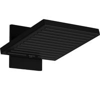 hansgrohe Pulsify E, rociador de ducha ahorro de agua 9 l/min (EcoSmart) con conexión a pared, ducha fija rectangular, cabezal de ducha lluvia con 2 tipos de chorro, con sistema antical, negro mate