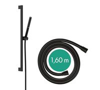 hansgrohe Pulsify S 24373670 - Juego de ducha con cabezal de ducha de ahorro de agua (EcoSmart+, chorro PowderRain), manguera de ducha (1,60 m) y barra de ducha (0,65 m), color negro mate