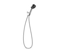 hansgrohe Pulsify S 6-inch Handheld Shower Head Set Modern 3-Spray PowderRain, IntenseRain, Pulsating Massage with QuickClean with Hose in Chrome, 2.5 GPM, 04917000