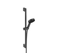hansgrohe Pulsify S - Ducha de mano de 12 pulgadas con barra deslizante y manguera PowderRain, IntenseRain, masaje pulsante en negro mate, 24161671