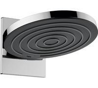 hansgrohe Pulsify S, rociador de ducha ahorro de agua 9 l/min (EcoSmart) con conexión a pared, ducha fija redondo, cabezal de ducha lluvia con 2 tipos de chorro, con sistema antical, cromo