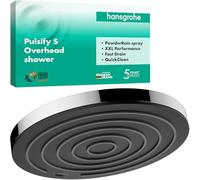 hansgrohe Pulsify S, rociador de ducha, ducha fija redondo, cabezal de ducha lluvia con 1 tipo de chorro para conexión pared y techo, con sistema antical, cromo