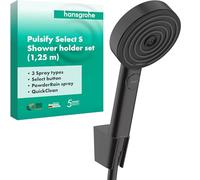 hansgrohe Pulsify Select S set de ducha 105, 3jet Relaxation, incl. teleducha, flexo de ducha 1250mm, 24302670, Color: negro mate