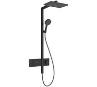 Hansgrohe Raindance Alive Q conjunto de ducha a pared con termostato con rociador con efecto lluvia negro 24580670