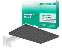 hansgrohe Raindance Alive Q ducha de techo 210/340 2jet, con brazo de ducha, 24550700, Color: Blanco mate