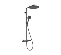 hansgrohe Raindance Alive S PURO sistema de ducha 300 EcoSmart de 1 chorro con elemento Ecostat, 24593340, Color: Cromo negro cepillado