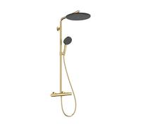 hansgrohe Raindance Alive S PURO sistema de ducha 300 EcoSmart de 1 chorro con elemento Ecostat, 24593990, Color: Óptica Oro Pulido