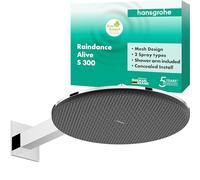 hansgrohe Raindance Alive S - rociador de ducha ahorro de agua (EcoSmart) con brazo de ducha, ducha fija (300 mm), cabezal de ducha lluvia con 2 tipos de chorro para conexión pared, cromo, 24541000