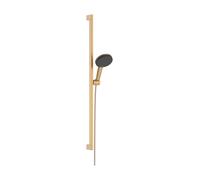 hansgrohe Raindance Alive Select S Conjunto de ducha 125 EcoSmart de 3 rociadores con barra de ducha Unica E PURO de 90 cm y soporte de ducha Easy Slide, 24601140, Color: Bronce cepillado