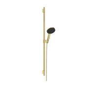hansgrohe Raindance Alive Select S Conjunto de ducha 125 EcoSmart de 3 rociadores con barra de ducha Unica S PURO 90cm, 24603990, Color: Óptica Oro Pulido