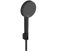 hansgrohe Raindance Alive Select+ S set de ducha 125, 3jet EcoSmart con flexo de ducha textil Designflex 160cm, 24611670, Color: negro mate