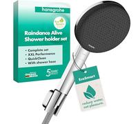 hansgrohe Raindance Alive Select+ S set de ducha 125, 3jet EcoSmart con flexo de ducha textil Designflex 160cm, 24611000, Color: cromado