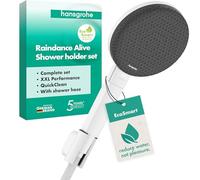 hansgrohe Raindance Alive Select S - conjunto de ducha con alcachofa de ducha ahorro de agua (EcoSmart, 3 tipos de chorro), flexo de ducha (1,60 m) y soporte de ducha, blanco mate, 24611700