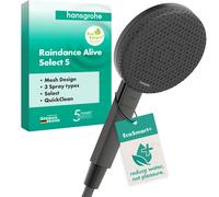 hansgrohe Raindance Alive Select S Ducha de mano 125 3jet EcoSmart+, 24512340, Color: Cromo negro cepillado