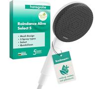 hansgrohe Raindance Alive Select S - ducha de mano ahorro de agua 5,7 l/min (EcoSmart+), alcachofa de ducha con 3 tipos de chorro, cabezal de ducha (125 mm), con sistema antical, blanco mate, 24512700