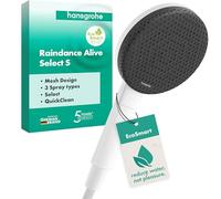 hansgrohe Raindance Alive Select S - ducha de mano ahorro de agua 7,1 l/min (EcoSmart), alcachofa de ducha con 3 tipos de chorro, cabezal de ducha (125 mm), con sistema antical, blanco mate, 24511700