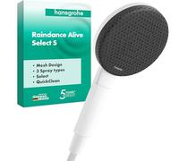 hansgrohe Raindance Alive Select S - ducha de mano, alcachofa de ducha con 3 tipos de chorro (PowderRain), cabezal de ducha redondo (125 mm), con sistema antical, blanco mate, 24500700