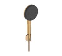 hansgrohe Raindance Alive Select S set de ducha 125, EcoSmart de 3 chorros con flexo de ducha textil Designflex 160cm, 24611140, Color: Bronce cepillado