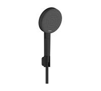 hansgrohe Raindance Alive Select S set de ducha 125, EcoSmart de 3 chorros con flexo de ducha textil Designflex 160cm, 24611670, Color: negro mate