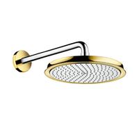 Hansgrohe Raindance brazo de ducha con efecto lluvia 24x24 cm circular cromo-oro 27424090