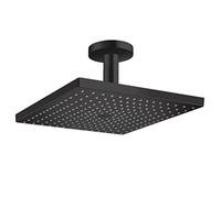 hansgrohe Raindance E 300 - Alcachofa de ducha (ducha con conexión al techo), color negro mate, 300 x 300 mm (conexión al techo)