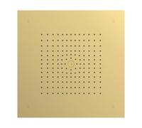 hansgrohe Raindance E - rociador de ducha integrado en el techo, ducha fija rectangular (400 x 400 mm), cabezal de ducha lluvia con 1 tipo de chorro, color oro pulido, 26252990