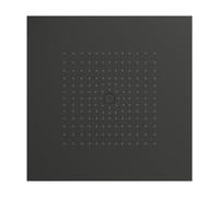 hansgrohe Raindance E - rociador de ducha integrado en el techo, ducha fija rectangular (400 x 400 mm), cabezal de ducha lluvia con 1 tipo de chorro, cromo negro cepillado, 26252340