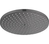 hansgrohe Raindance S - rociador de ducha ahorro de agua (EcoSmart+), ducha fija, cabezal de ducha lluvia con 1 tipo de chorro (PowderRain) para conexión pared y techo, cromo negro cepillado, 28821340