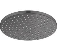 hansgrohe Raindance S - rociador de ducha ahorro de agua (EcoSmart), ducha fija, cabezal de ducha lluvia con 1 tipo de chorro (PowderRain) para conexión pared y techo, cromo negro cepillado, 27624340