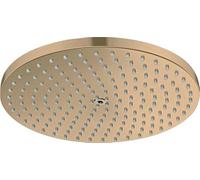 hansgrohe Raindance S - rociador de ducha, ducha fija redondo (240 mm), cabezal de ducha lluvia con 1 tipo de chorro (PowderRain) para conexión pared y techo, bronce cepillado, 27623140