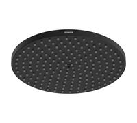 hansgrohe Raindance S - rociador de ducha, ducha fija redondo (240 mm), cabezal de ducha lluvia con 1 tipo de chorro (PowderRain) para conexión pared y techo, negro mate, 27623670