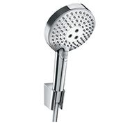 Hansgrohe Raindance Select S 120 - Ducha de mano, 3 tipos de chorro, tecnología PowderRain, con soporte de ducha y flexo, cromotamaño 1,25 m