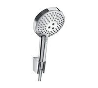 Hansgrohe Raindance Select S 120 - Ducha de mano, 3 tipos de chorro, tecnología PowderRain, con soporte de ducha y flexo, cromo, tamaño 1,60 m