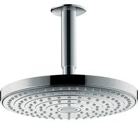 hansgrohe Raindance Select S 240 Ducha de techo EcoSmart de 2 chorros con conexión al techo, cromo, 26469000