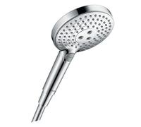 hansgrohe Raindance Select S - ducha de mano, alcachofa de ducha con 3 tipos de chorro, cabezal de ducha redondo (⌀ 120 mm), con sistema antical, cromo, 26014000