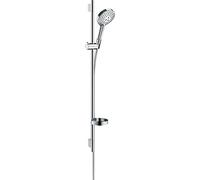 Hansgrohe Raindance Select S - Set de ducha con tecnología PowderRain, 3 tipos de chorro, barra 90 cm, cromo
