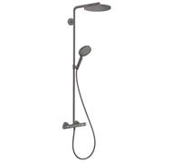 Hansgrohe Raindance Select S Sistema de ducha con termostato 240 1 tipo de chorro PowderRain, cromo negro cepillado, 27633340