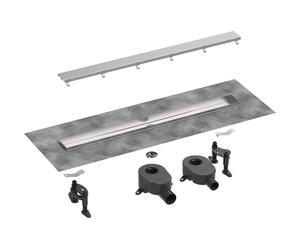 hansgrohe RainDrain Go kit completo canal de ducha 500, antirretorno, para instalación estándar/plana, 56270800, Color: acero inoxidable pulido